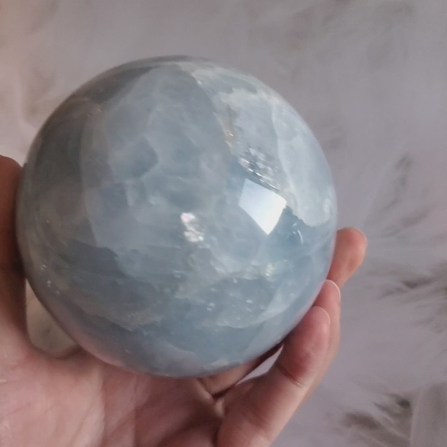 Blue Calcite Sphere Large