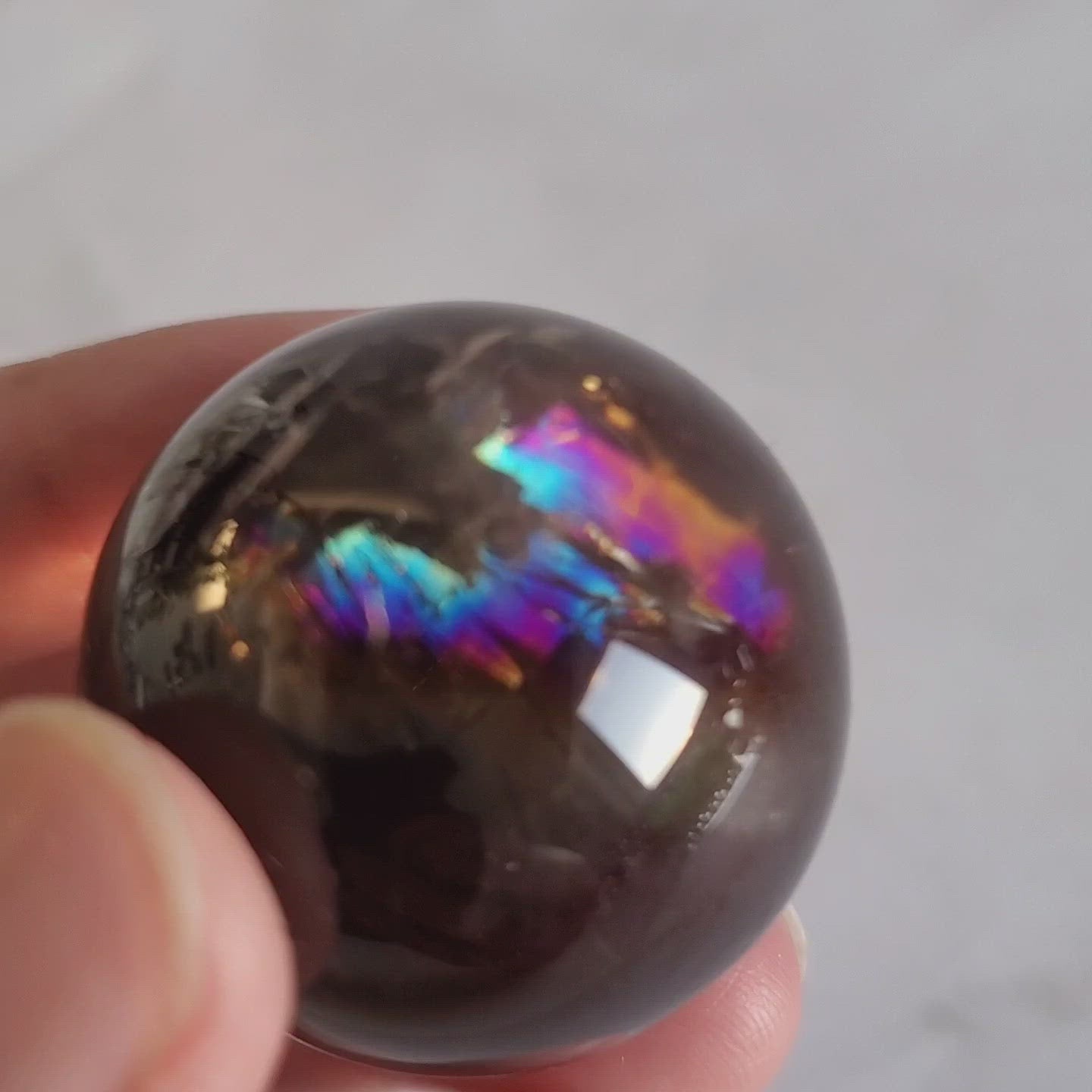 Smokey Quartz Sphere with Rainbows