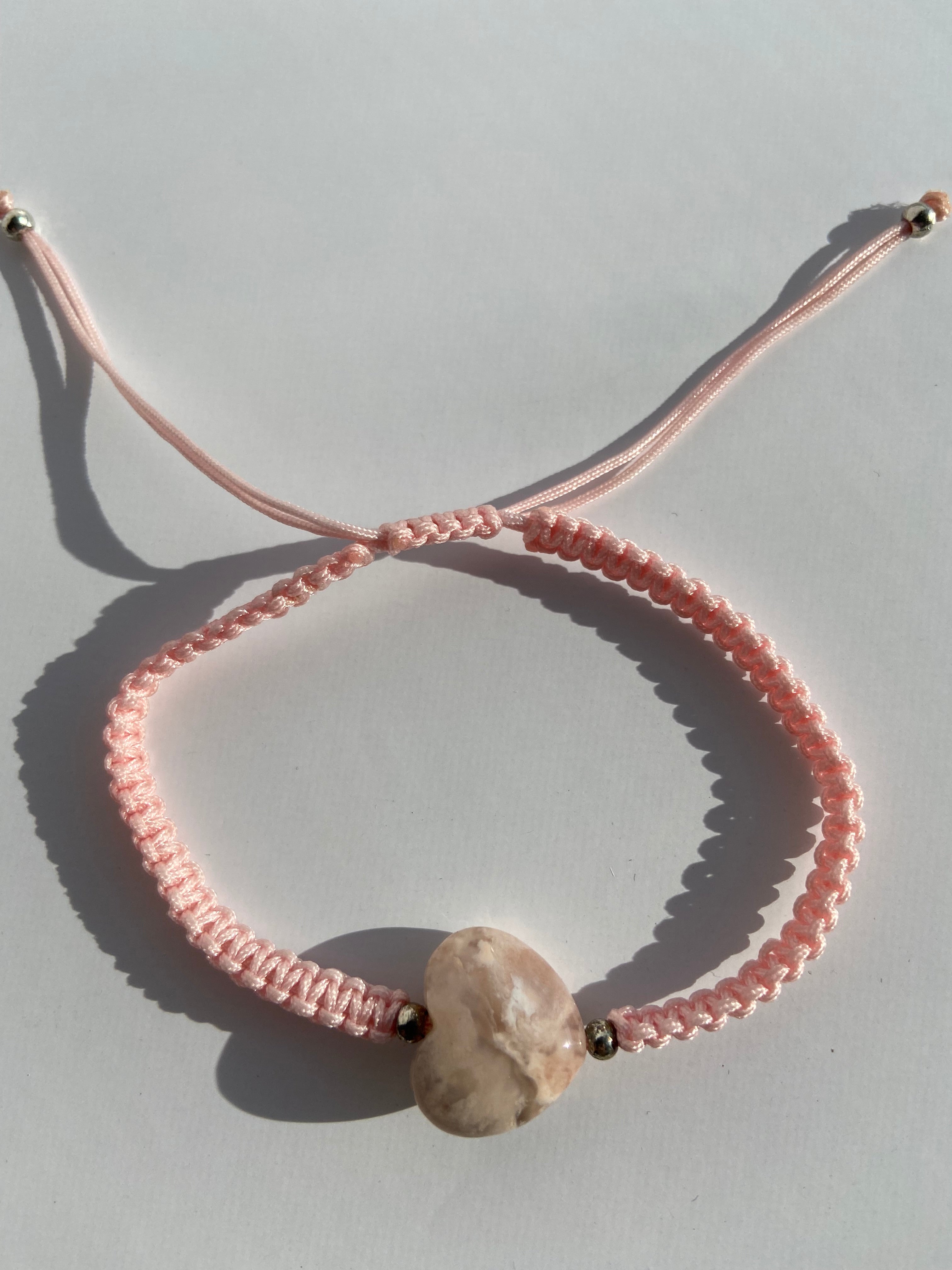 Flower Agate Adjustable String Bracelet
