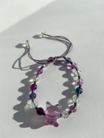 Load image into Gallery viewer, Fluorite Adjustable String Bracelet - Kuromi
