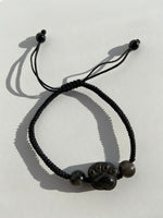 Load image into Gallery viewer, Adjustable String Bracelet - Silver Sheen Obsidian Paw

