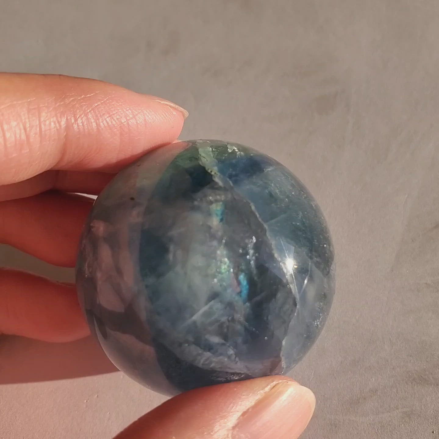Blue fluorite sphere A
